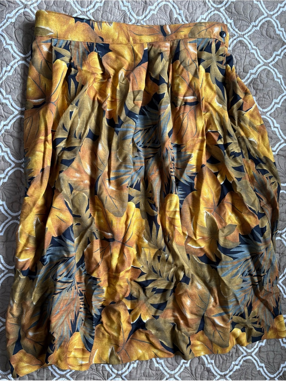 Vintage Jeremy Scott Yellow Floral Print Mid Length Skirt